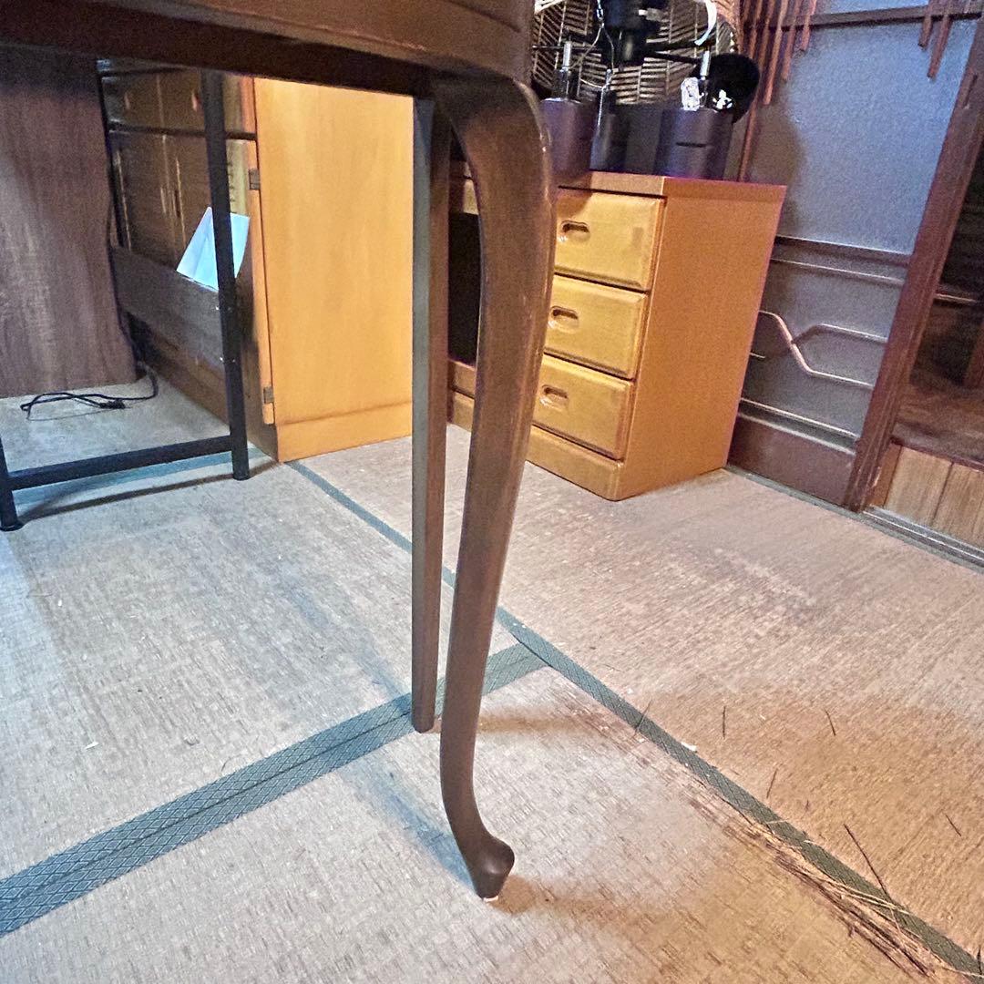 半月 コンソールテーブル 木製 アンティーク調 サイドテーブル 引き出し付き