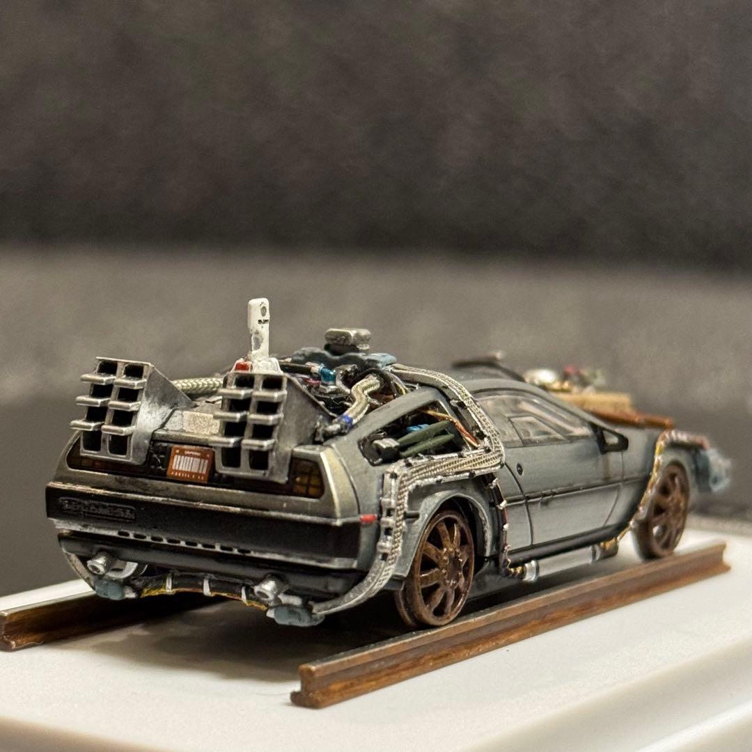 デロリアン カスタム品 1/64 MJモデル バックトゥザフューチャー レール