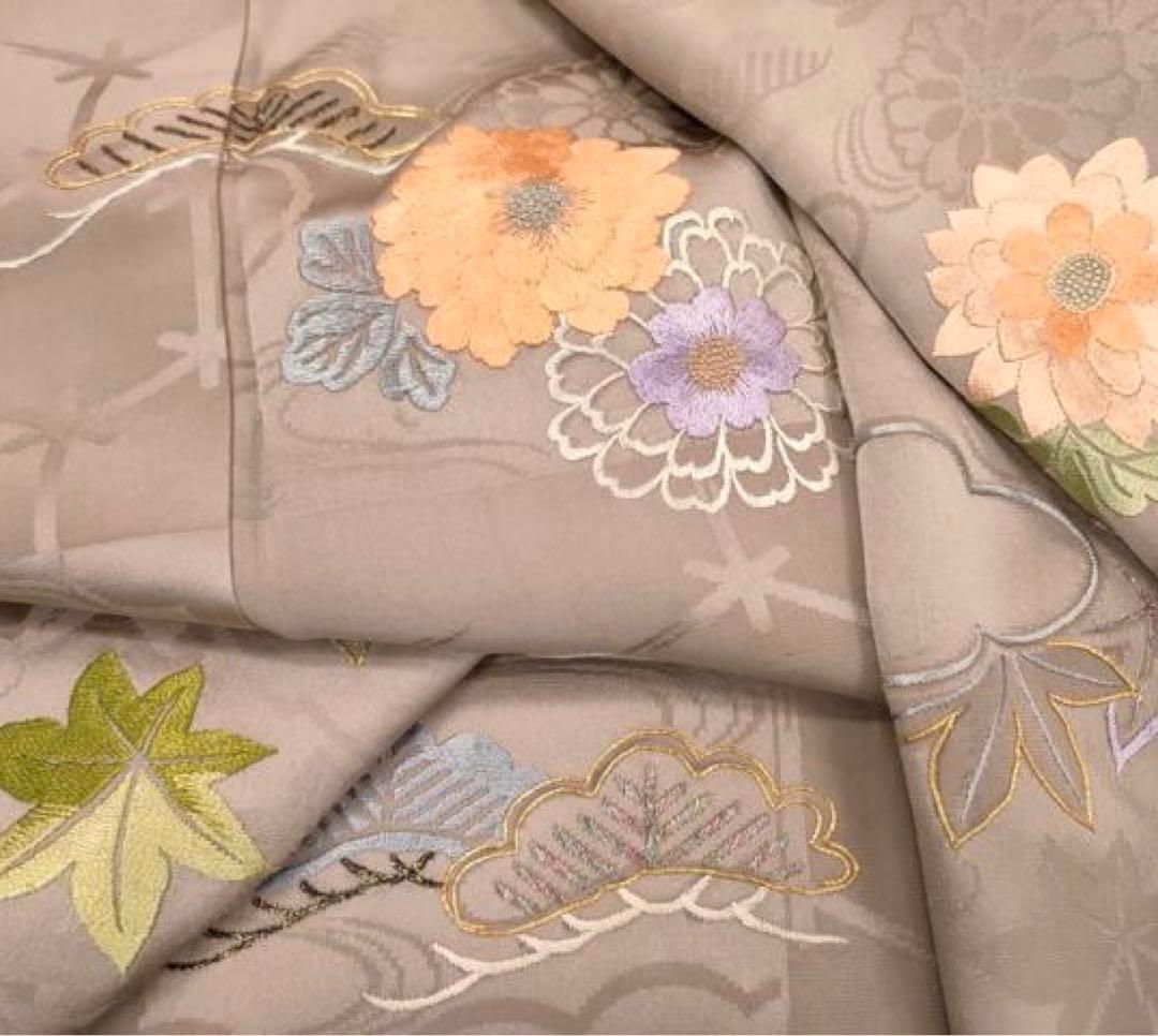 正絹訪問着　中国三大刺繍　相良刺繍　⑨( 黒留袖、紬、袋帯なども出品)