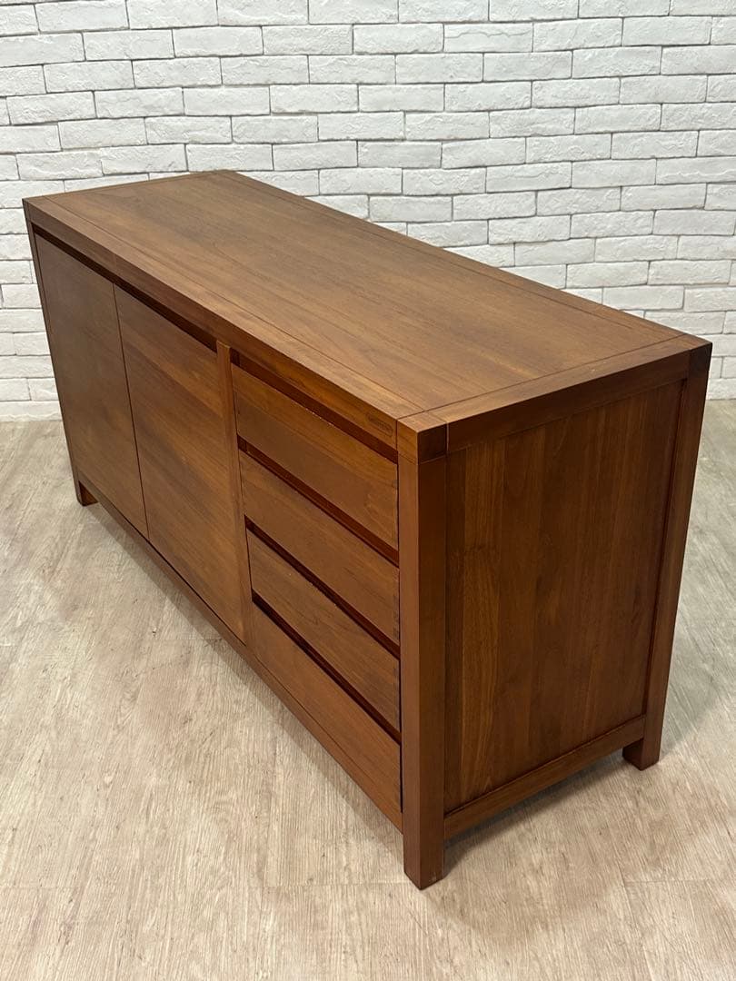 【東京都内23区配送無料】チーク材　サイドボード　キャビネット　チェスト　棚