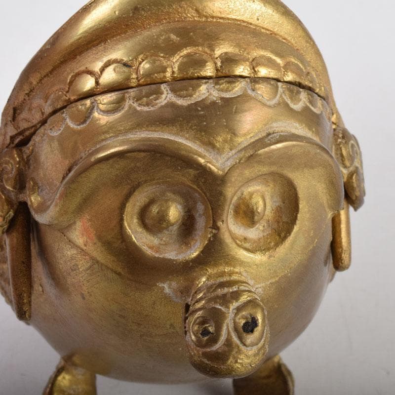 チベット密教法具　古銅鍍金　五鈷杵摘み　香炉　V　8598