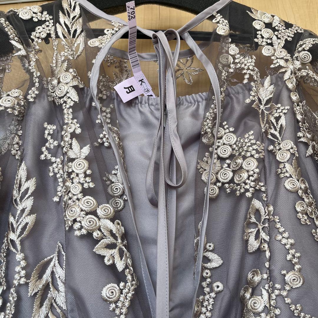 【美品】niana刺繍シアーレースドレス／オケージョンドレス（M）