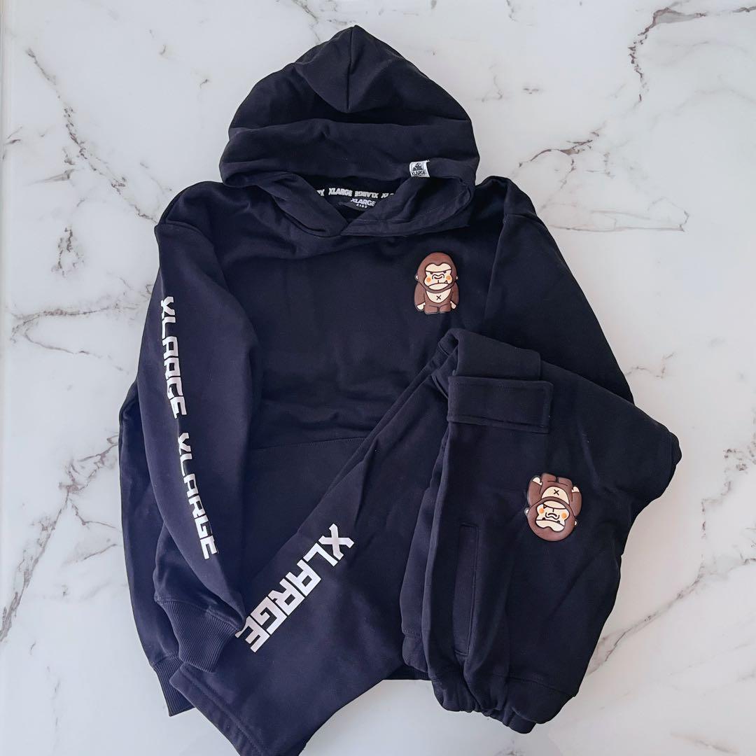 新品XLARGE KIDSスウェットセットアップ パーカー＆ロングパンツ 140