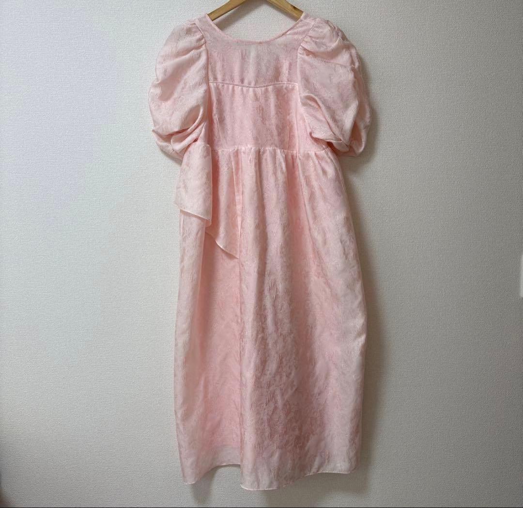 ANDRESD バブルスリーブジャガードドレス sサイズ