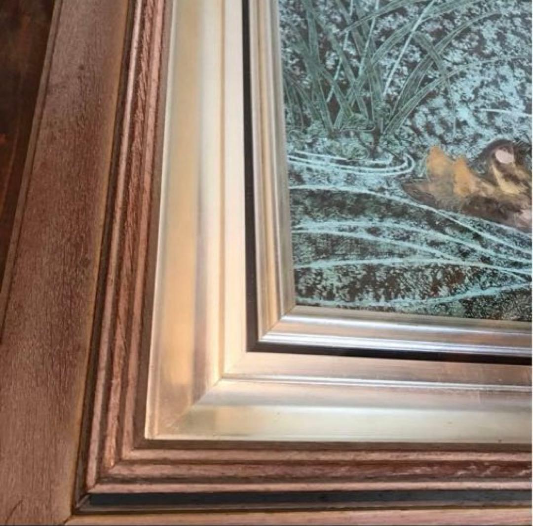 美品　常雄　額入り絵画　水鳥　落ち着いた色合いが素敵な　表現が丁寧で奥深い　壁掛