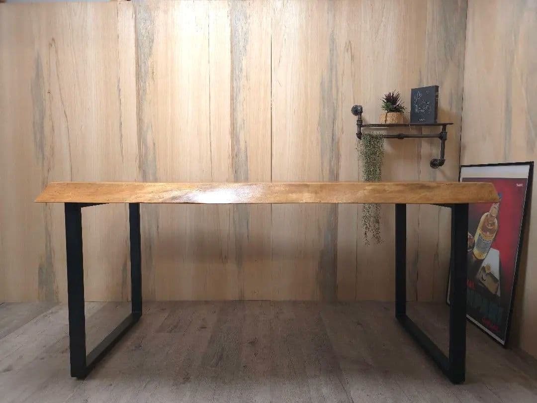 新品 楠 一枚板 ダイニングテーブル アイアン家具 リビングテーブル