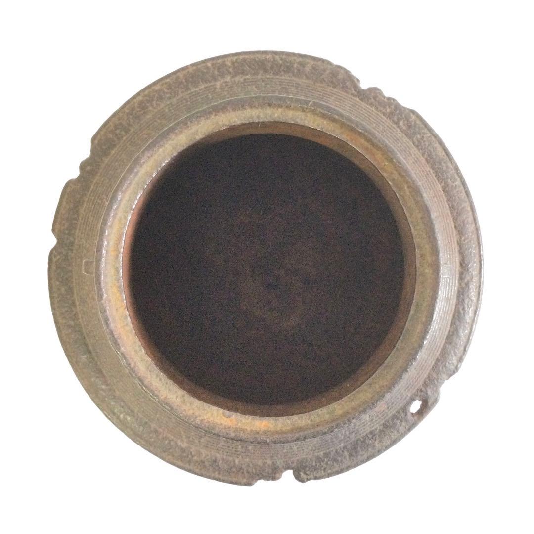 茶釜 富士釜 銘無し 銅蓋 釜環無し 茶道具 B883