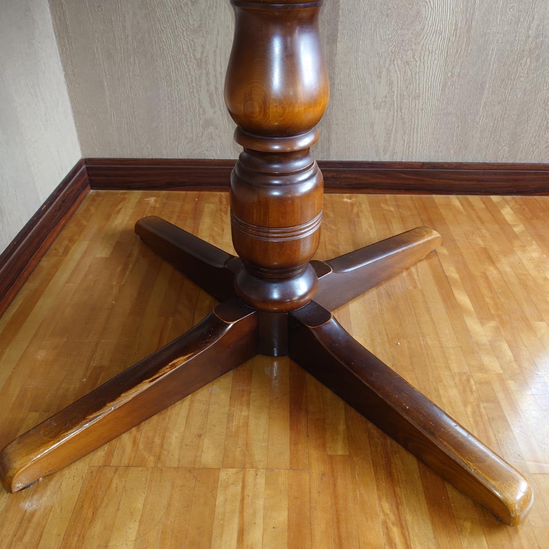 【飛騨産業】天然木カバ製円形ダイニングテーブル【梱包・発送たのメル便】