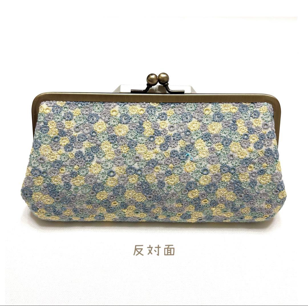 ミナペルホネン　ハンドメイド　がま口　親子長財布　ballade skyful