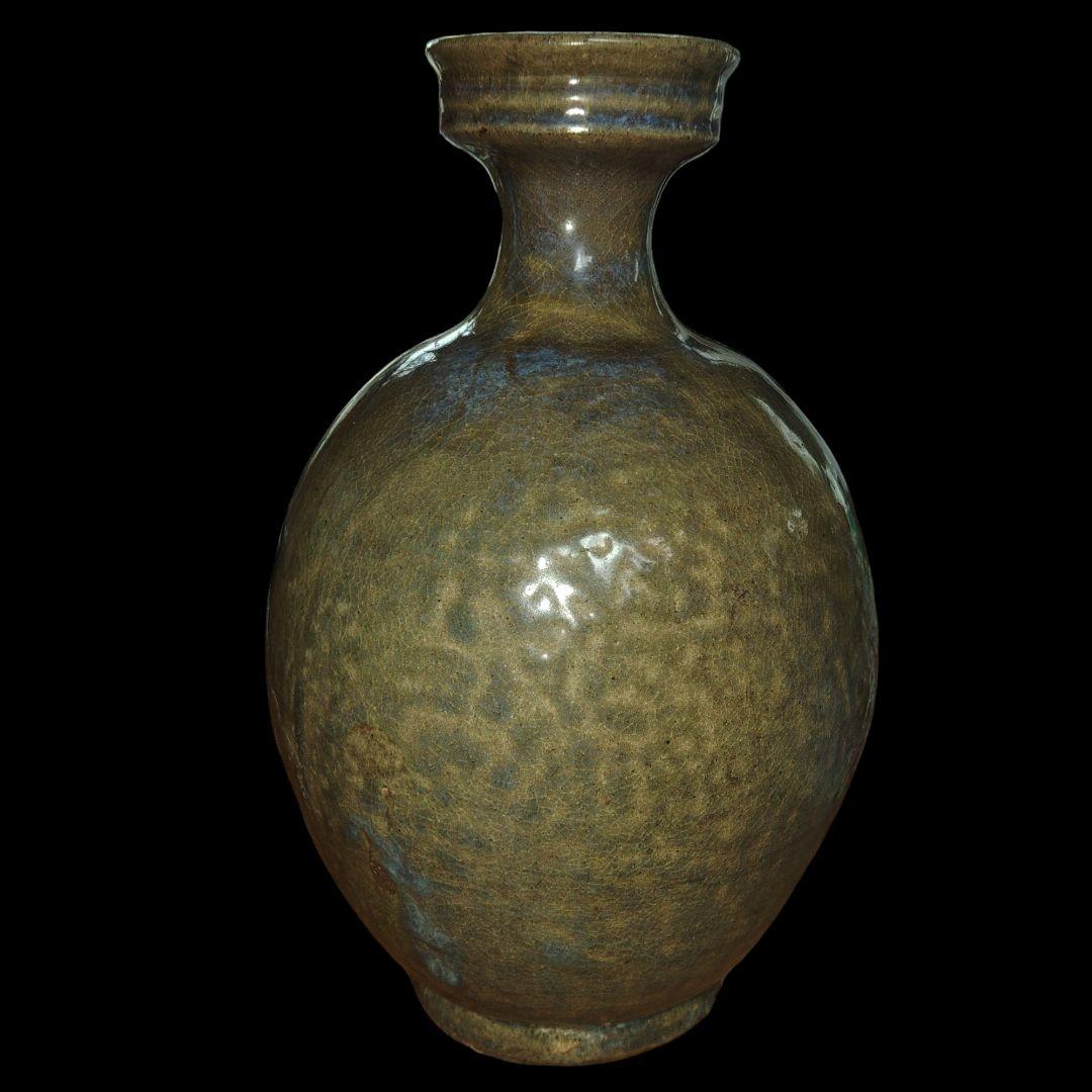 李朝　井戸釉朝鮮徳利　花瓶　古美術