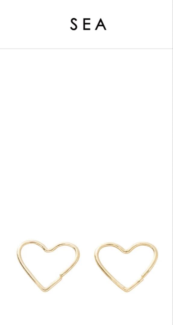 SEA 14K ハートフープピアス(両耳用)