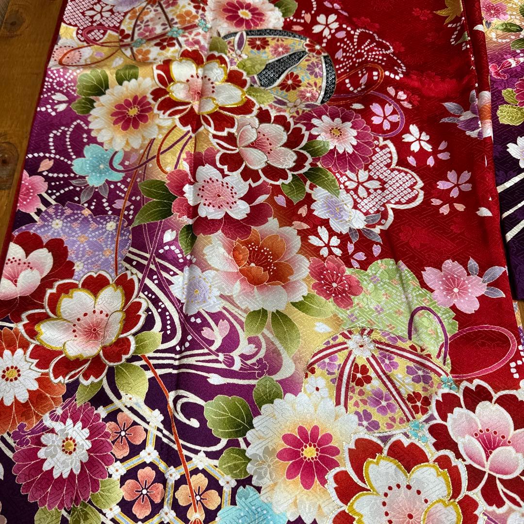 トールサイズ　正絹振袖　袋帯　小物セット　大きめサイズ　18ー10