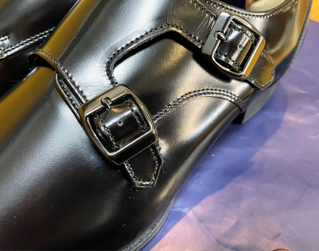 新品リーガルビジネスシューズダブルモンクストラップタフスクラッチレザー25.5