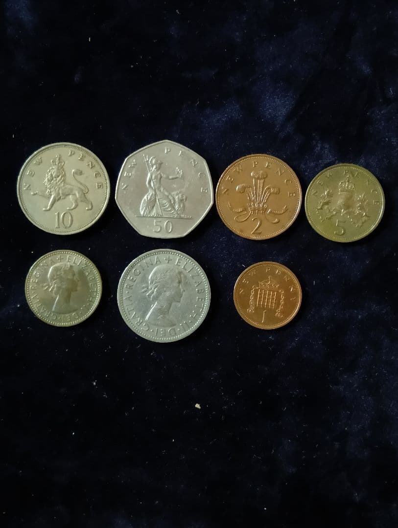 イギリス　50年前のレア　ペンス　シリング