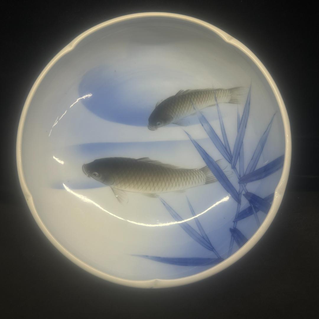 深川製磁　双鯉図　鉢