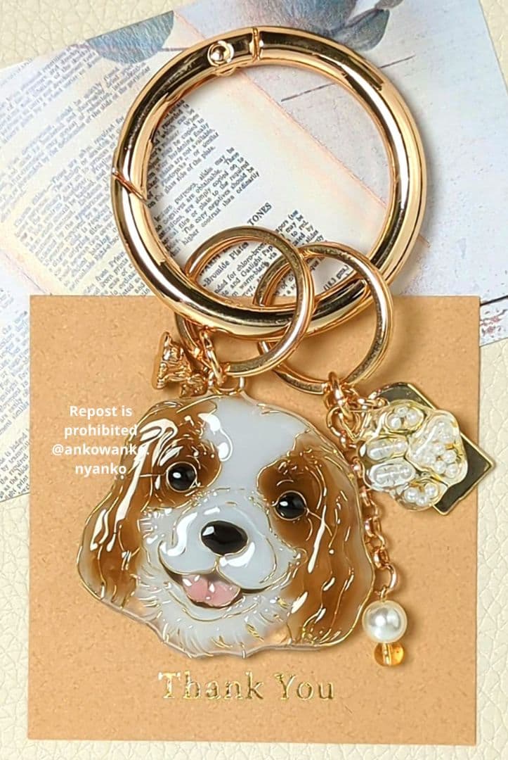 キャバリア　愛犬 ankoわんこシリーズ　バッグリング　犬　Dog