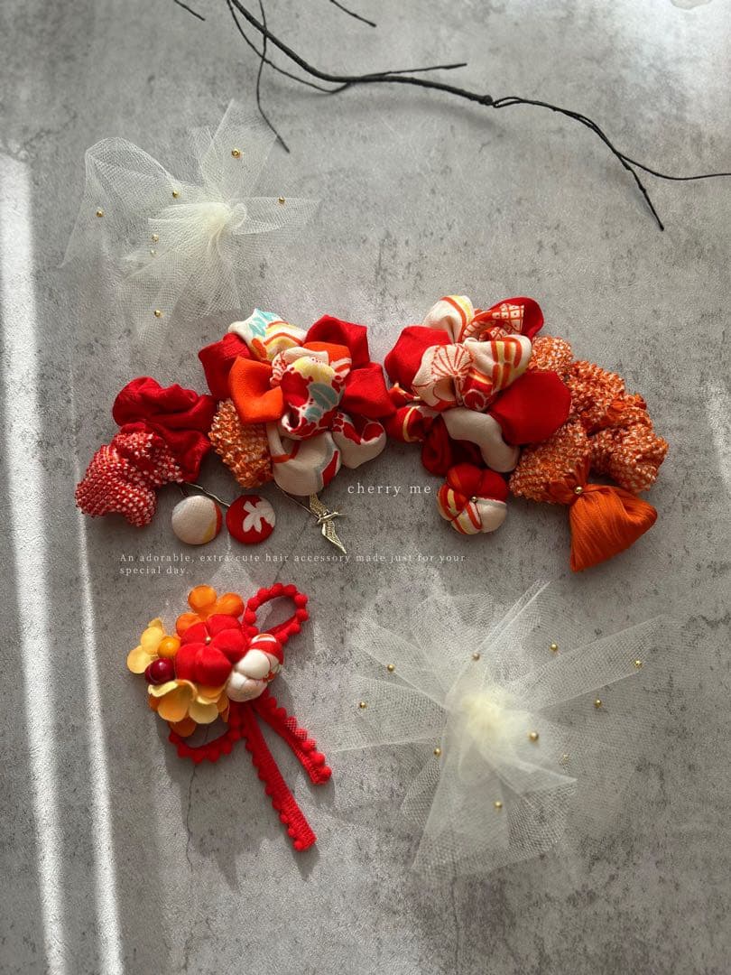 a*i様 七五三　七五三髪飾り　ヘッドドレス　着物髪飾り　リメイク髪飾り　053