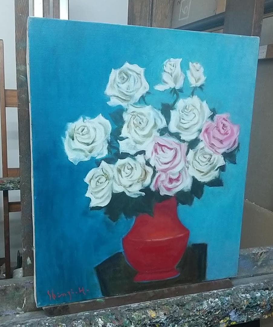 油絵「薔薇」F10 絵画