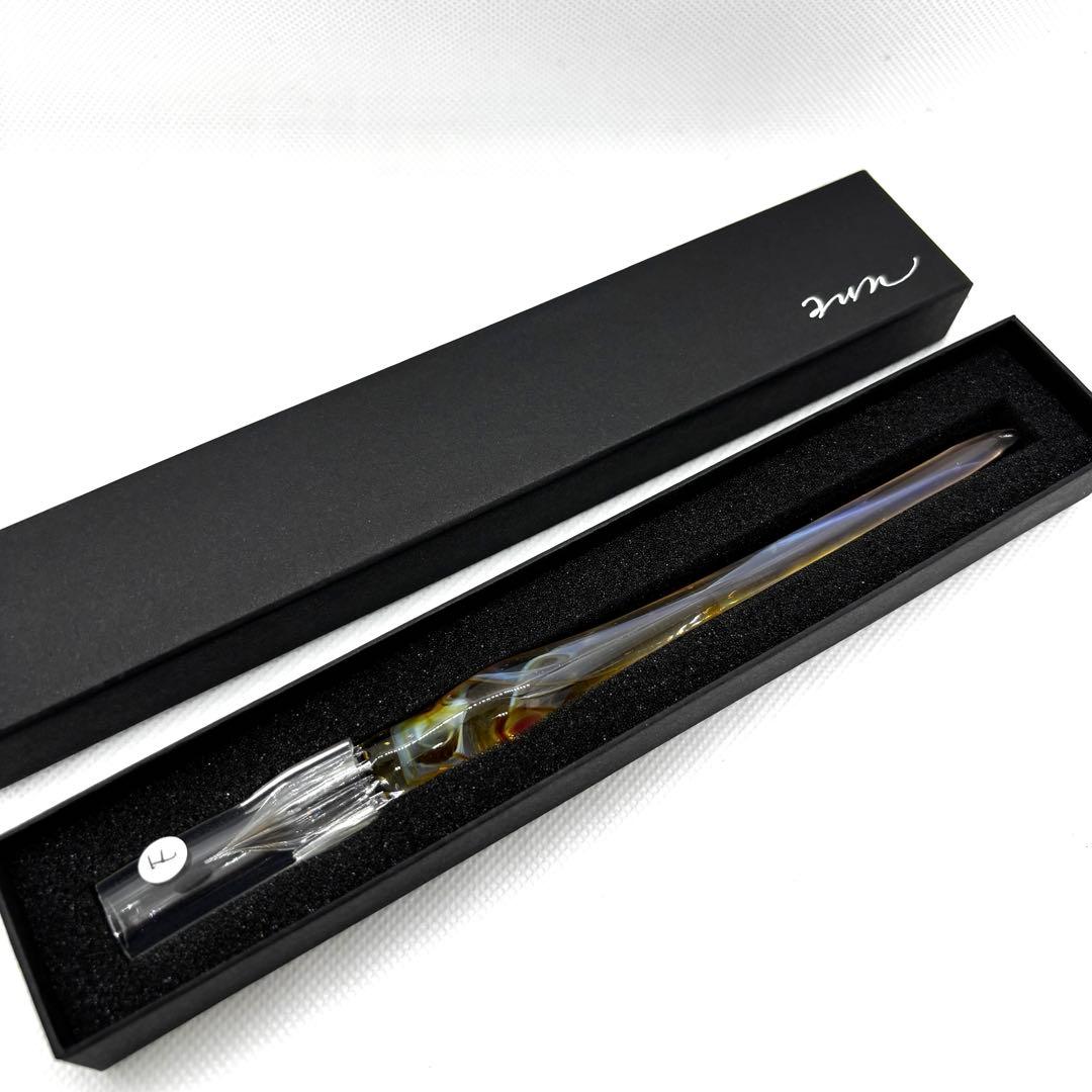 aun ガラスペン マーブルあかね色の空 F (新品未使用)