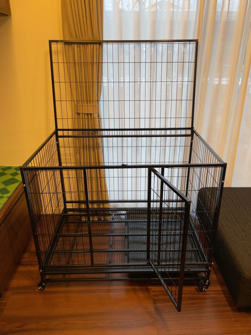 犬ケージ 大型 折りたたみ可能 キャスター付き 引き出し式トレー 掃除簡単