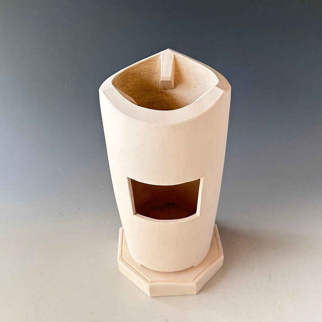 煎茶道具　白泥　三峯炉　涼炉　八稜式　炉坐付　三浦篤　共箱　京焼　三浦竹軒