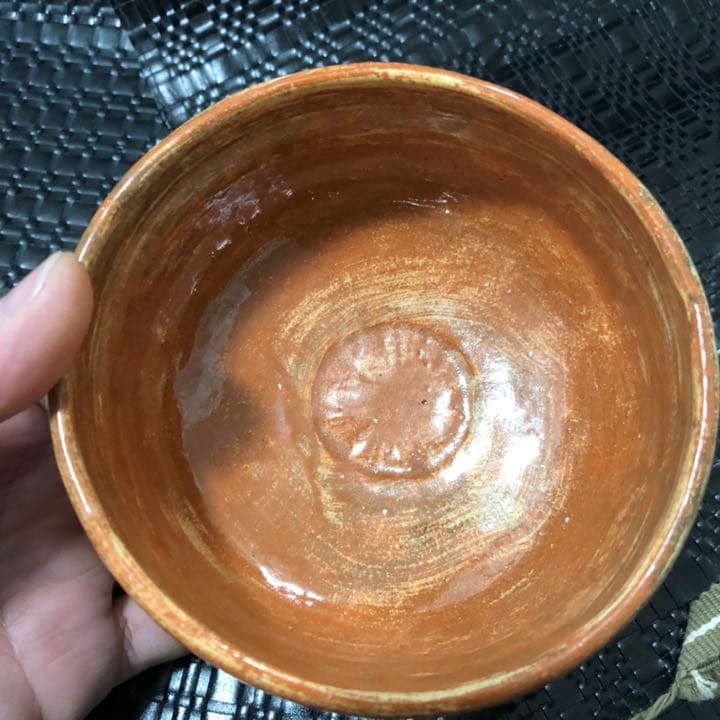 ◼️最強の赤楽茶碗◼️蔵から出て来たミリタリーの様な凄い赤楽茶碗、古美術品、茶道具、