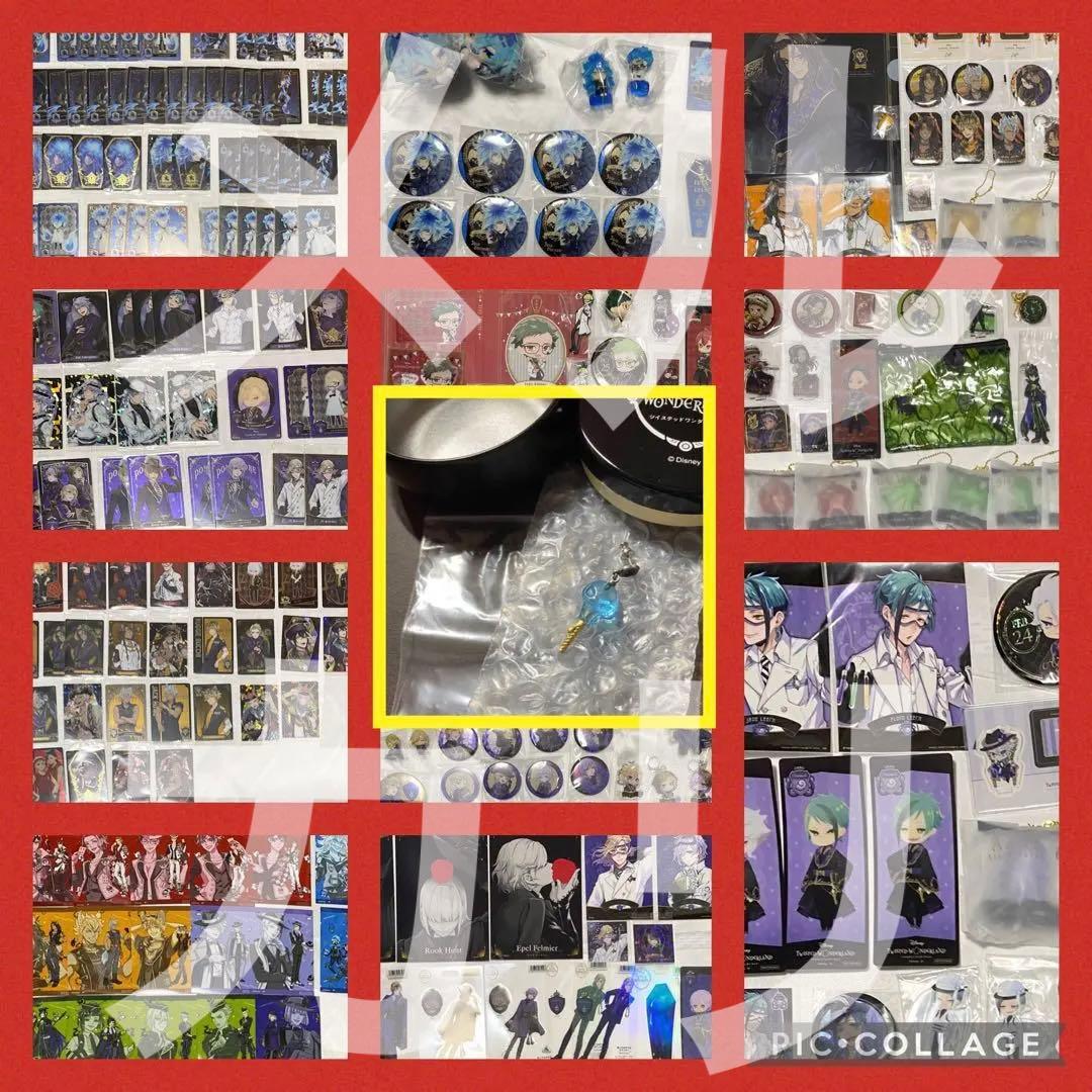 ツイステ　アクスタ　缶バッジ　バースデー　ナムコ　Q-pot イデア　フィギュア