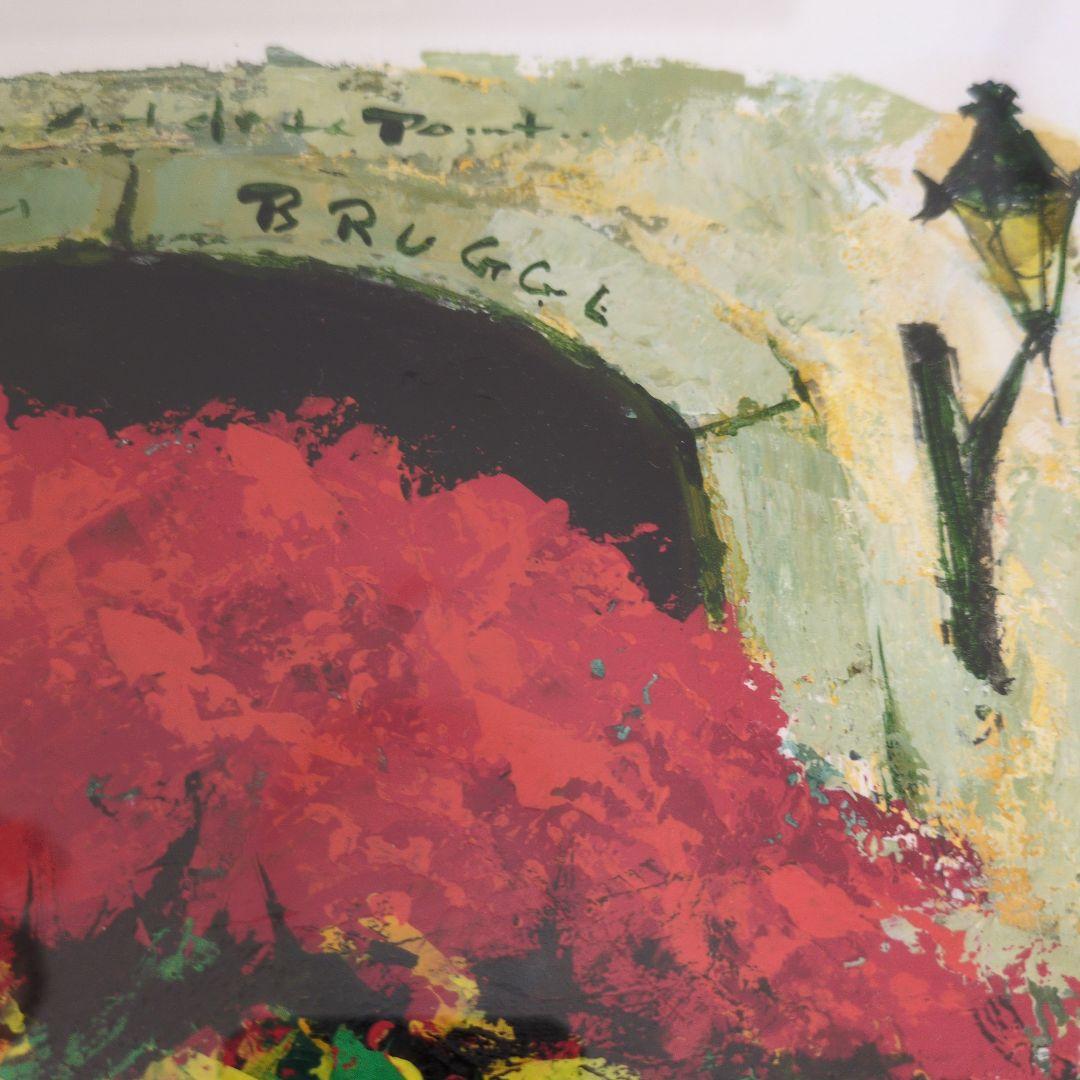 石岡剛 油彩画 ベルギー窓辺の花