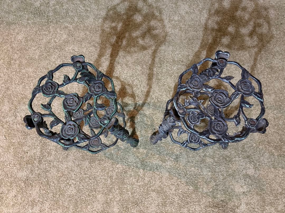 アイアン製 フラワースタンド 2段 花台 プランタースタンド 鋳鉄 インテリア