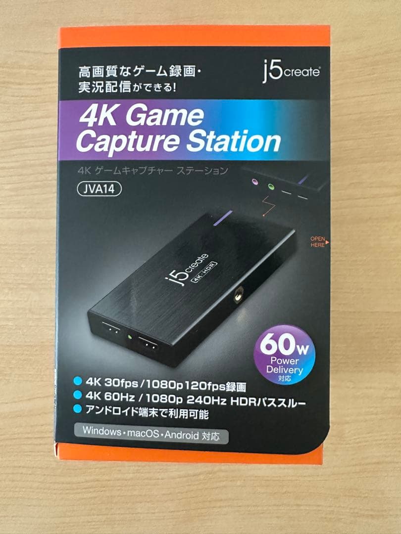 ビデオキャプチャー・キャプチャーボード j5 create 4K Game Capture Station JVA14