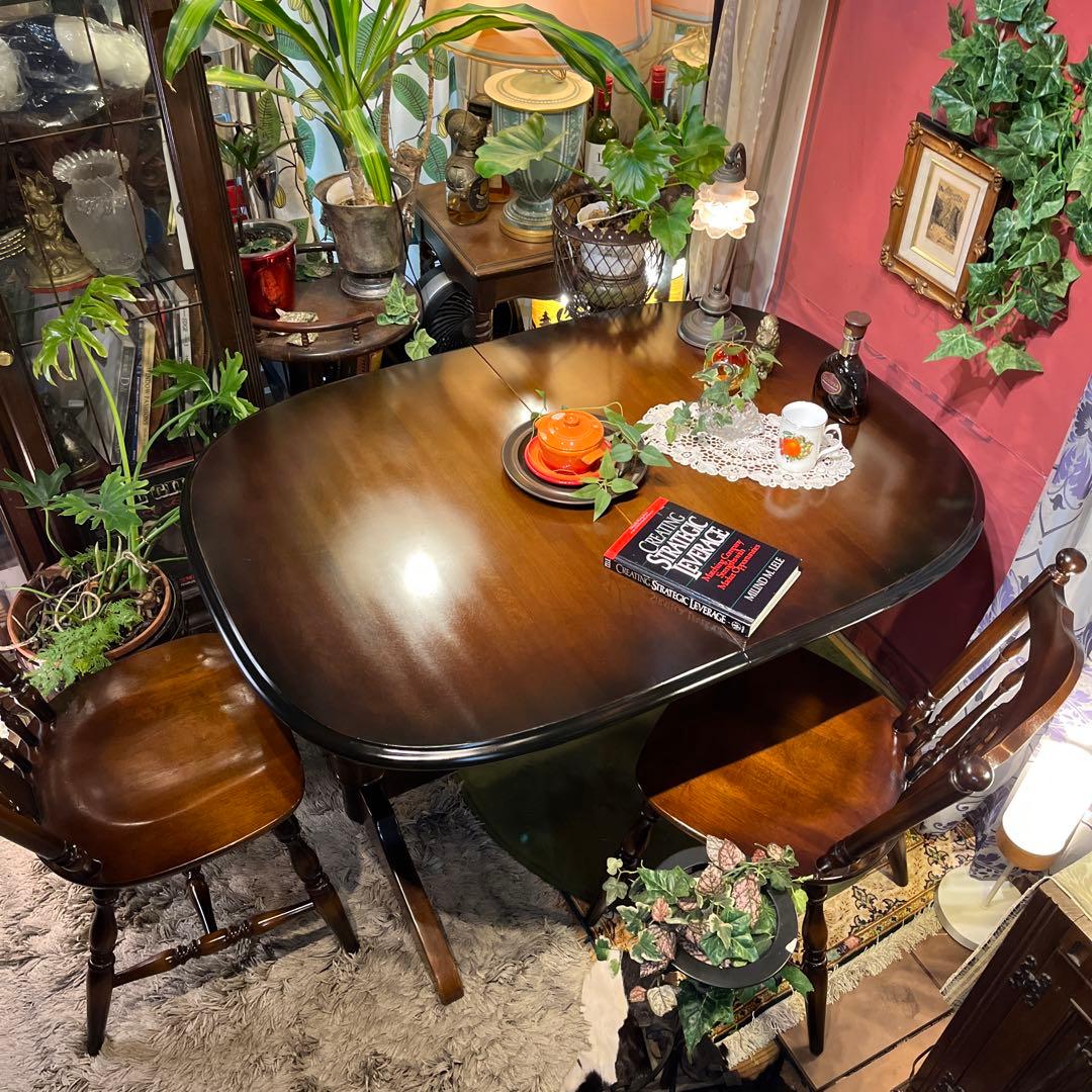 L１　キツツキマーク ヴィンテージ エクステンションテーブル　飛騨産業