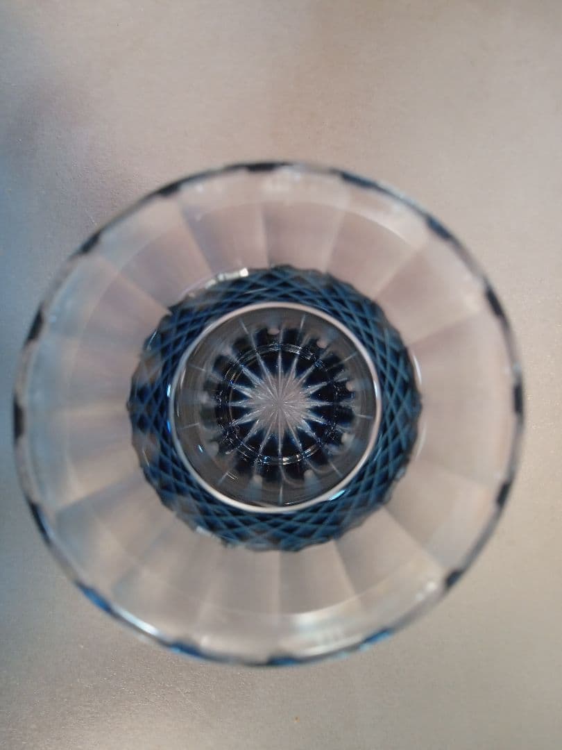 薩摩切子　一口ビールグラス　赤、青2個セット　色被せガラス　薩摩ガラス工芸