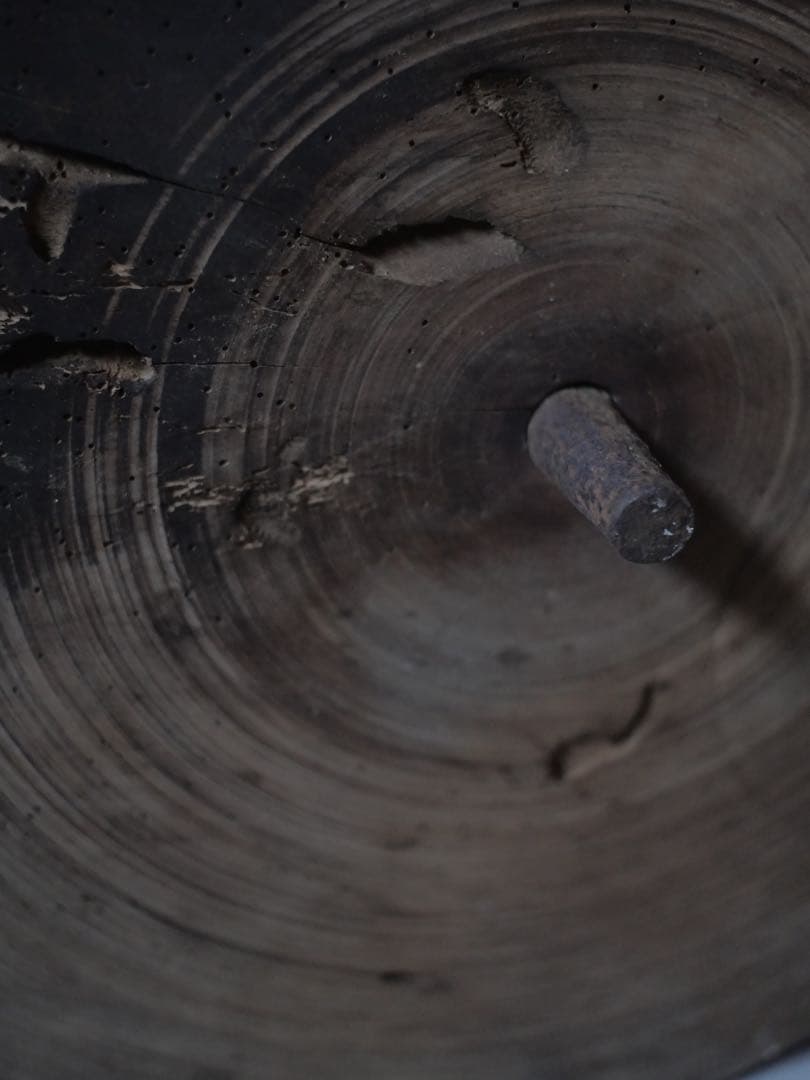 滑車　オブジェ　ケヤキ　民藝　アート　古家具　古道具　アンティーク　昭和レトロ