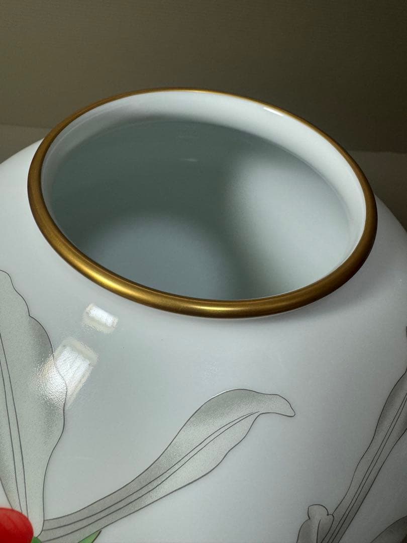 2151 香蘭社　カトレア　花瓶　金彩　未使用