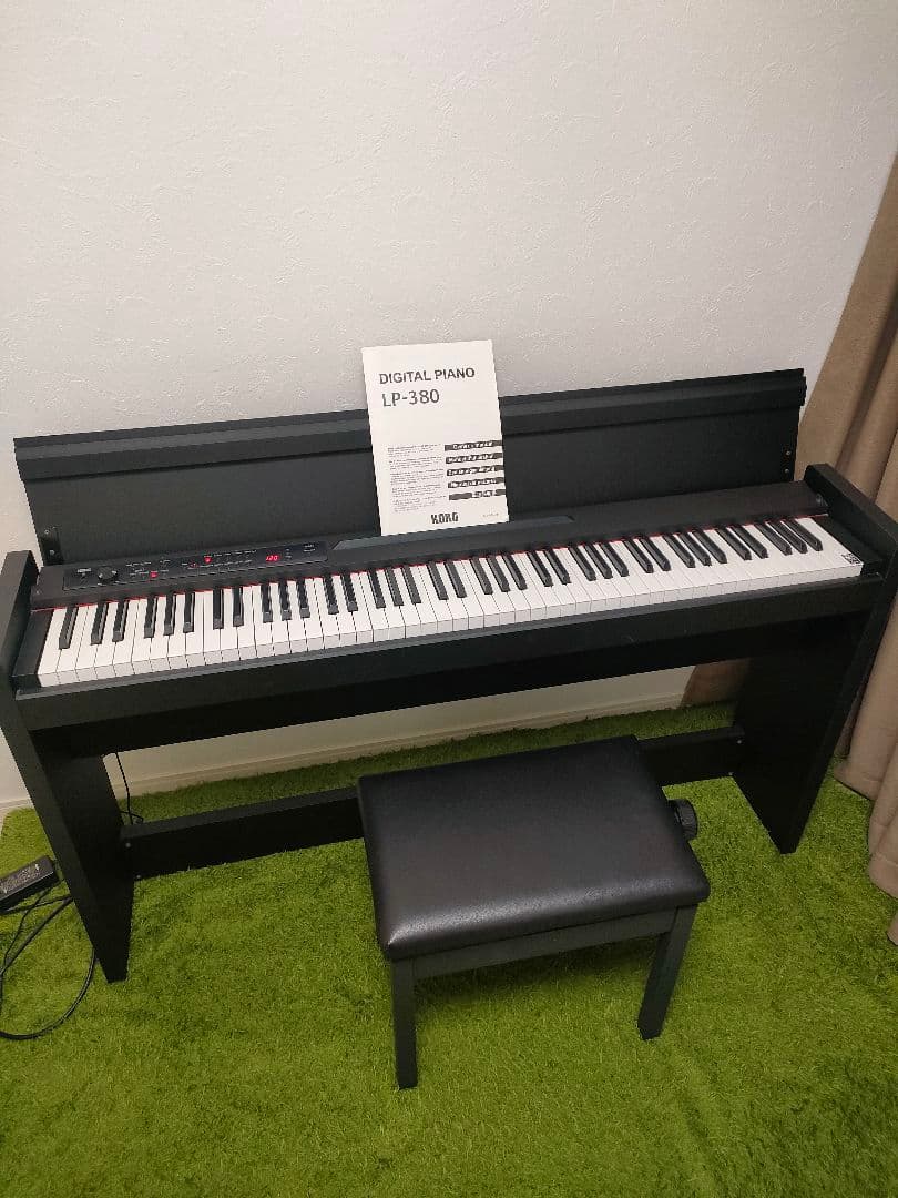 KORG　電子ピアノ　LP-380 ブラック　2016年製　椅子付き　88鍵盤