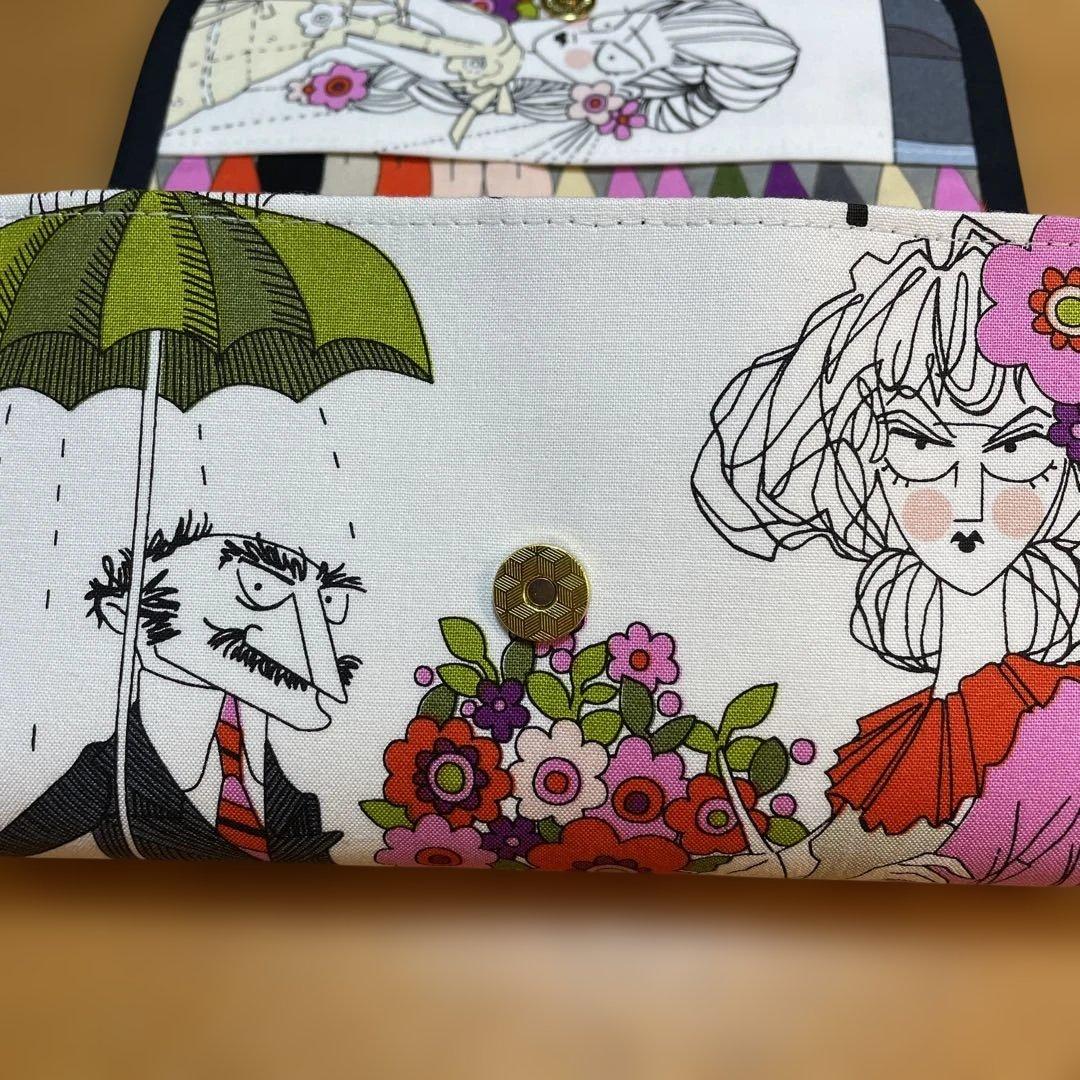 はなはなはち　長財布　やりくり財布　ハンドメイド　レア廃盤生地