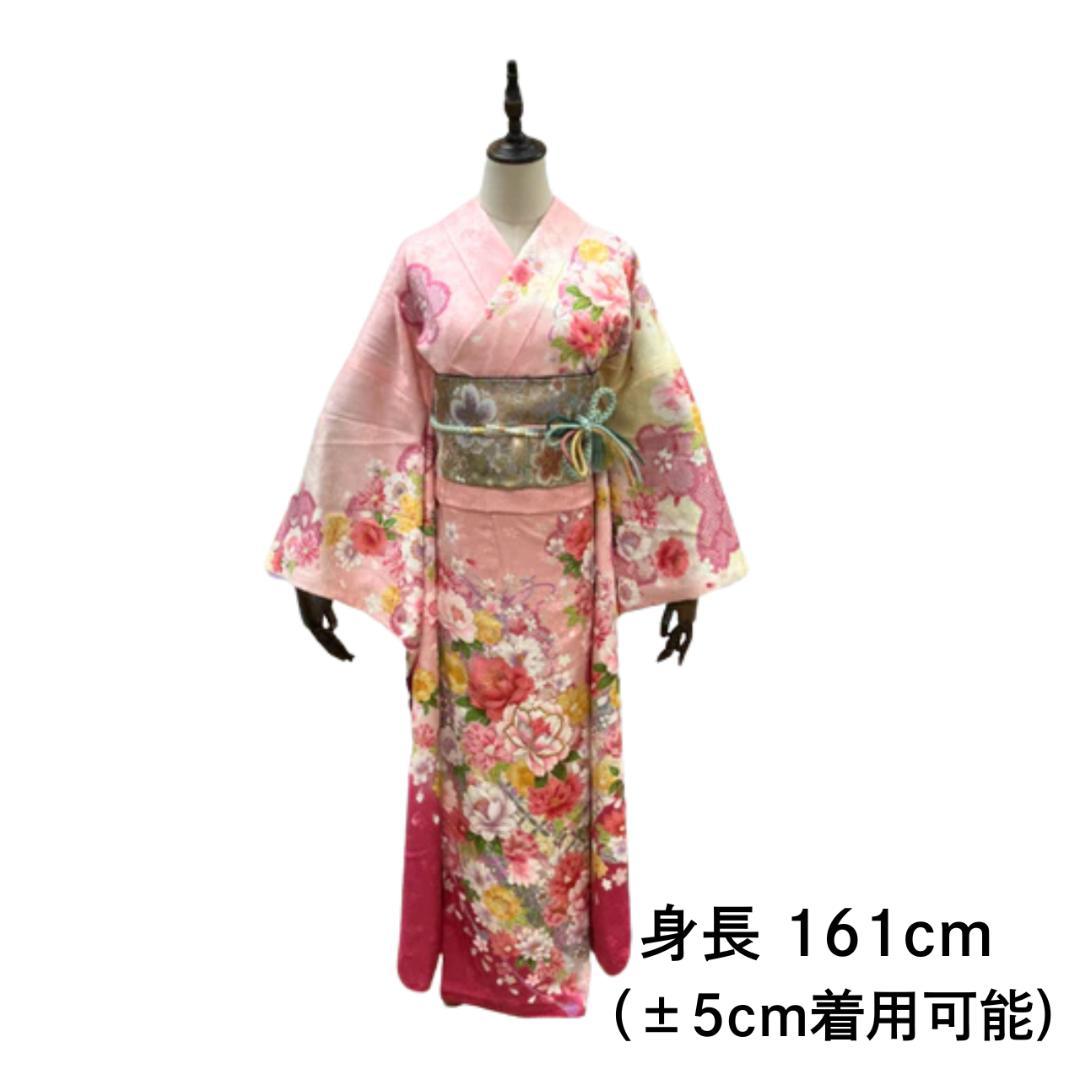 ≪早い者勝ち≫【美品】 振袖セット 成人式 正絹 古典柄 ピンク S*82●