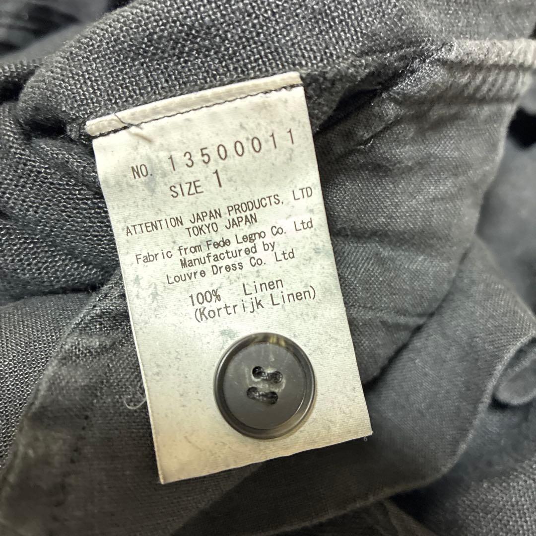 vlas blomme ワークリネンサルエルパンツ　ブラック　チャコール