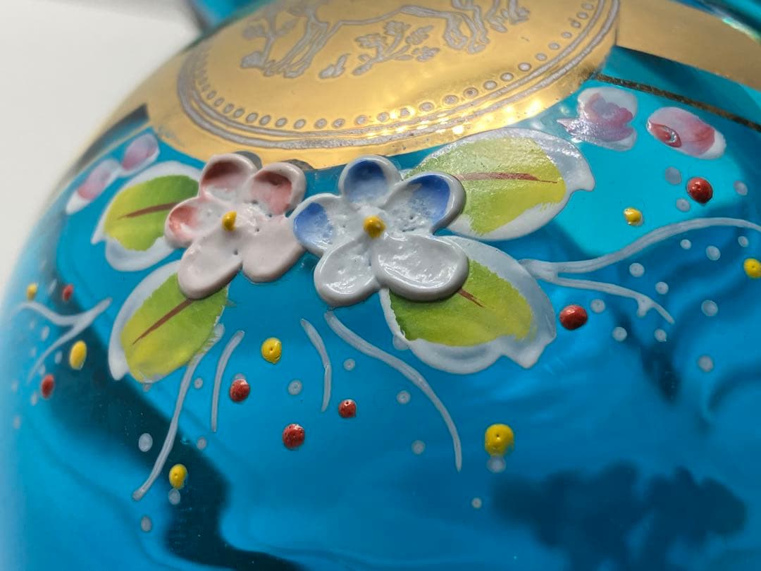 ガラス花瓶　ヴィンテージ　フラワーベース