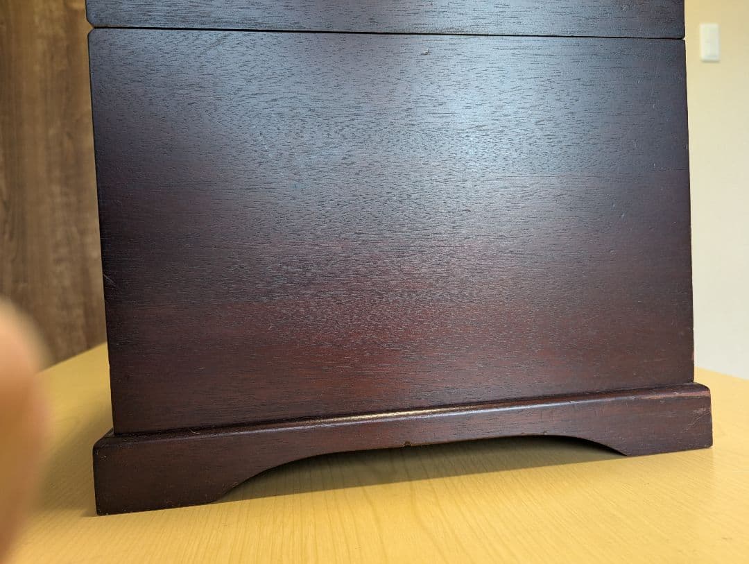 アンティーク カトラリーケース 木製 銀食器 三段 外国製 箪笥 鍵付き