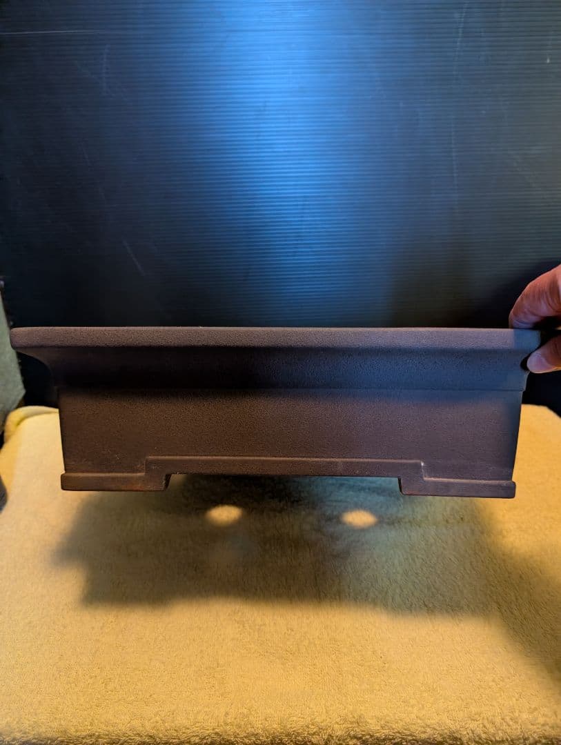 盆栽鉢常滑山秋造り松泉焼、陶器製長方形時代物