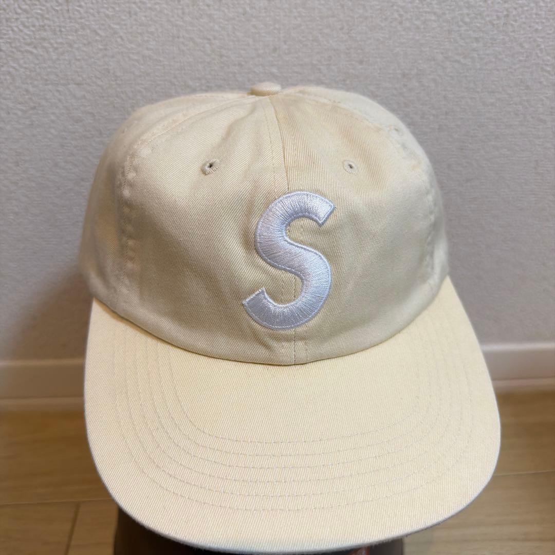 【希少】Supreme S Logo 6-Panel Cap ivory Sロゴ