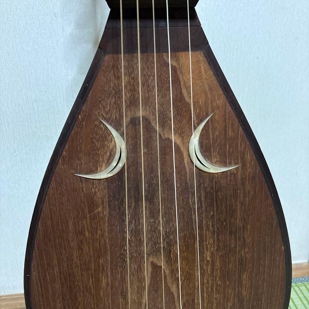 筑前琵琶　五弦　五柱　琵琶　楽器　希少　琵琶立て　弦楽器　琵琶台　民族楽器　5弦