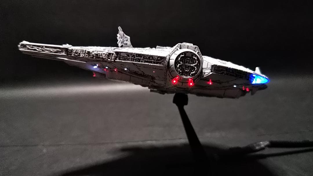 ミレニアムファルコン 角アンテナ仕様　 電飾改修 塗装済 完成品 1/350