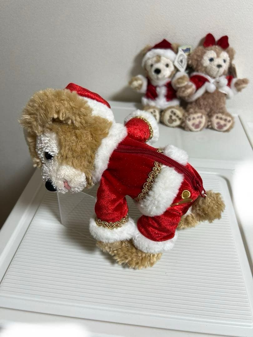 ダッフィー、シェリーメイのぬいぐるみ、ディズニーワールド、ポーチ（クリスマス）
