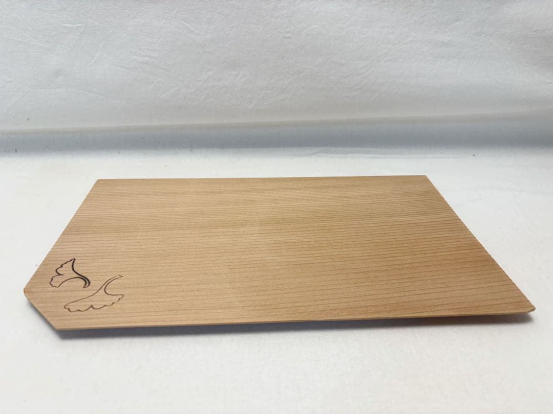 未使用 茶道具 杉 隅切 銀杏 銘々皿 五客揃 四足付 菓子器 菓子皿