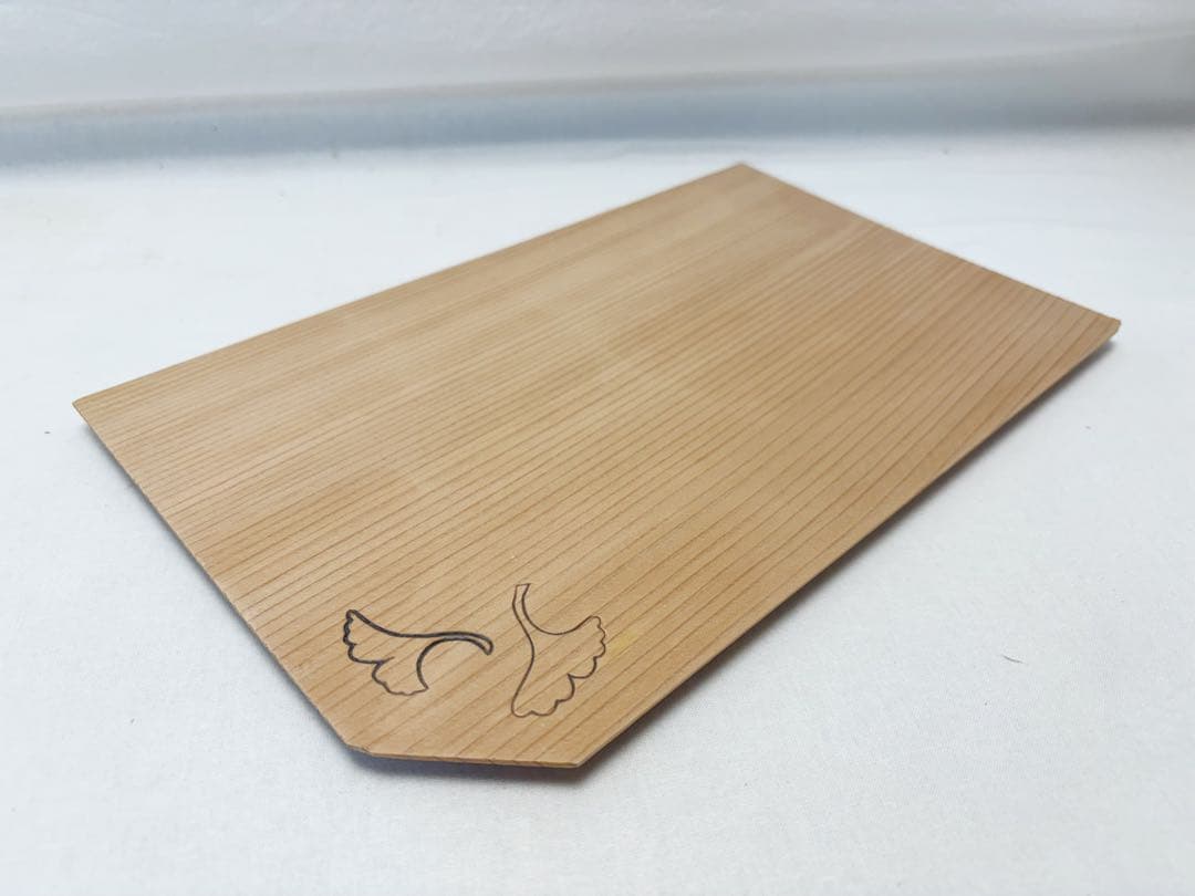 未使用 茶道具 杉 隅切 銀杏 銘々皿 五客揃 四足付 菓子器 菓子皿