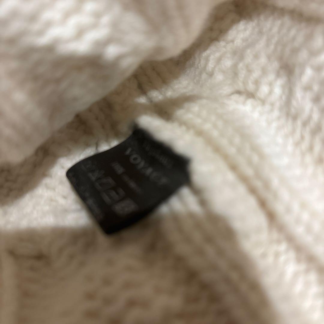 Vagueteux ファー付きカシミヤホワイトニット帽