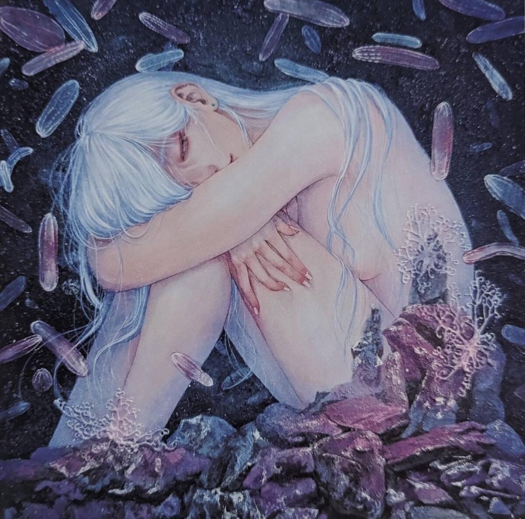 山下千里、「深海に棲む」、希少画集・額装画、日本製・新品額縁にて額装致します