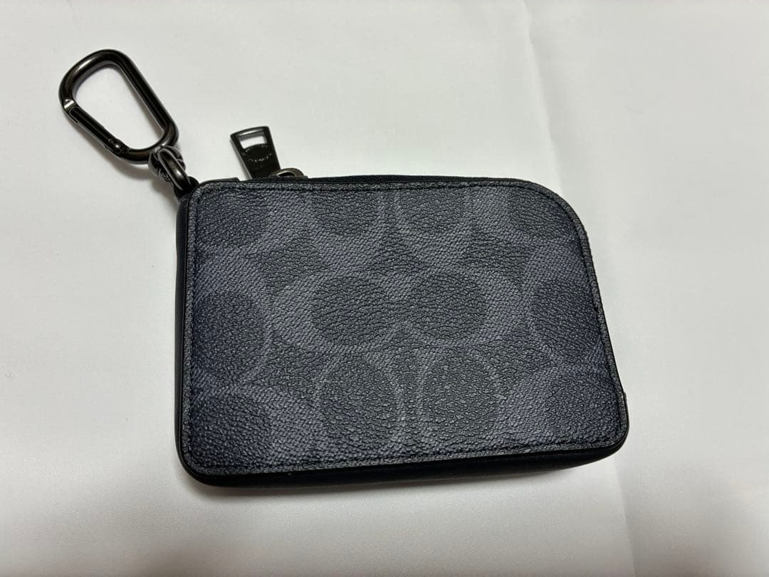 ジップキーケース　シグネチャーキャンパス ネイビー